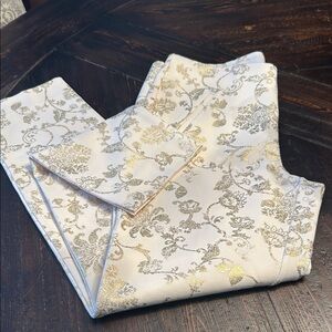 Chico's Gold and Cream Patterned Pants